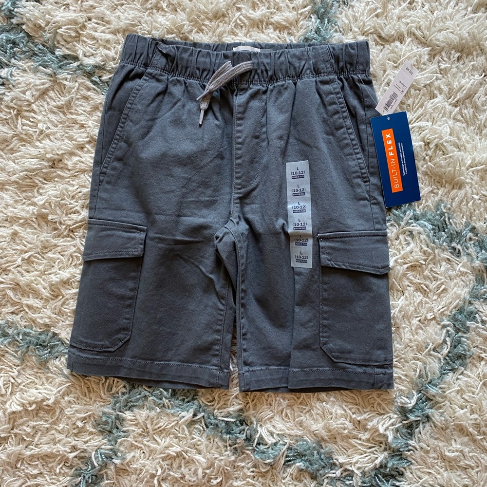 Boys dark gray cargo shorts